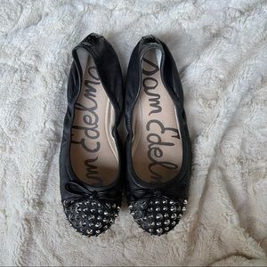 Sam Edelman Black Spiked Toe Ballet Flats Sz 7.5